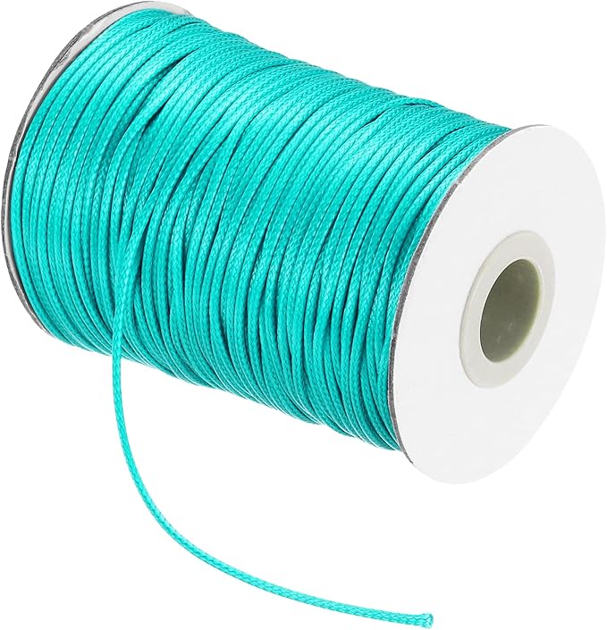 MECCANIXITY Waxed Cord 1.5mm Waxed Thread 87 Yard Wax String Leather Cord for Bracelet Making, Necklaces, Beading, Jewelry Making and DIY Crafts(Light Green)