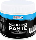 U.S. Art Supply Acrylic Modeling Paste - 16.9oz (500ml) Lightweight, Flexible, Mixable, Sandable, and Archival-Safe