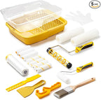 Voomey Professional Paint Roller Kit 22 Pcs, 9-Inch Upgraded Paint Roller with Super Coverage Effect, Paint Brush and Small Paint Roller, Paint Roller Tray,Paint Kit for House Painting