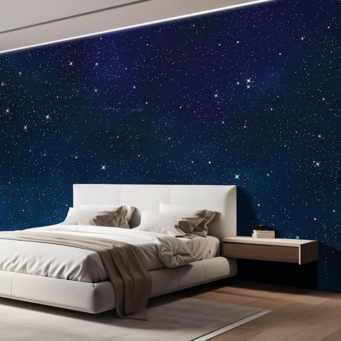 wall26 Wall Sticker/Wall Mural Beautiful Scenery of The Starry Night, Not Peel and Stick, Non-Woven Wallpaper Decorative for Bedroom, Living Room, Office - 96x120 inches