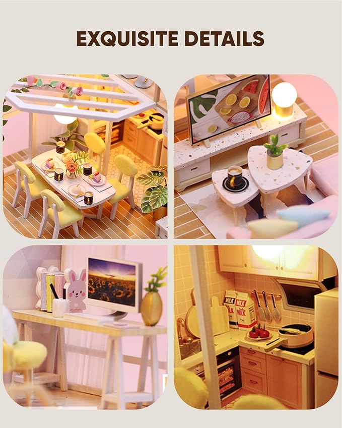 DIY Miniature House Kit, Mini House Kit for Beginners, Mayberry Street Miniatures, Model Building Craft Diorama Kit, Ideal Gifts for Birthday, Christmas(Sweet Time)