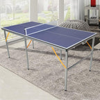 4.5FT/6FT/8FT Mid-Size Table Tennis Table Ping-Pong Table Set Foldable & Portable Table Indoor Outdoor for Family Game