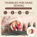 5 PCS Thimble Tape for Hand Sewing, Adjustable Sewing Thimble Finger Protector Tape, Comes with 1 Small Pair of Scissors, Suitable for Tailors and Home DIY Enthusiasts - Multicolor