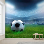 wall26 Wall Sticker/Wall Mural Close Up of a Football Ball on a Full Stadium, Not Peel and Stick, Non-Woven Wallpaper Decorative for Bedroom, Living Room, Office - 100x144 inches