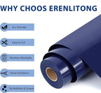RENLITONG Navy Blue Iron on Vinyl 12Inch by 20ft Roll HTV Heat Transfer Vinyl for T-Shirt HTV Rolls for All Cutter Machine - Easy to Cut & Weed for Heat Transfer Design
