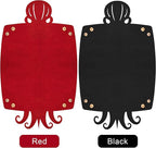 SIQUK 2 Pieces Octopus Dice Rolling Tray PU Leather Dice Mat Folding Scroll Dices Holder Trays for D&D RPG Games (Black, Red)