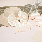 LaRibbons Nude Satin Ribbon 4 Inch 10 Yards Double Faced Luxury Nude Silk Ribbon for Gift Wrapping Flower Bouquets Bow Christmas Wedding Party Decoration
