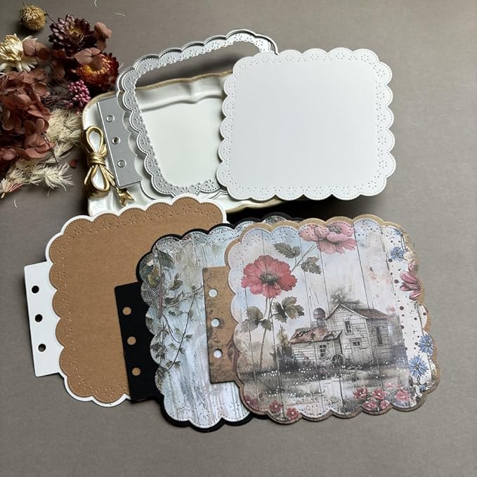 Square Lace Loose-Leaf Die Cuts for Card Making, Background Cutting Dies DIY Album Scrapbooking Decor Paper Craft Metal Die Cuts Party Wedding Decorations