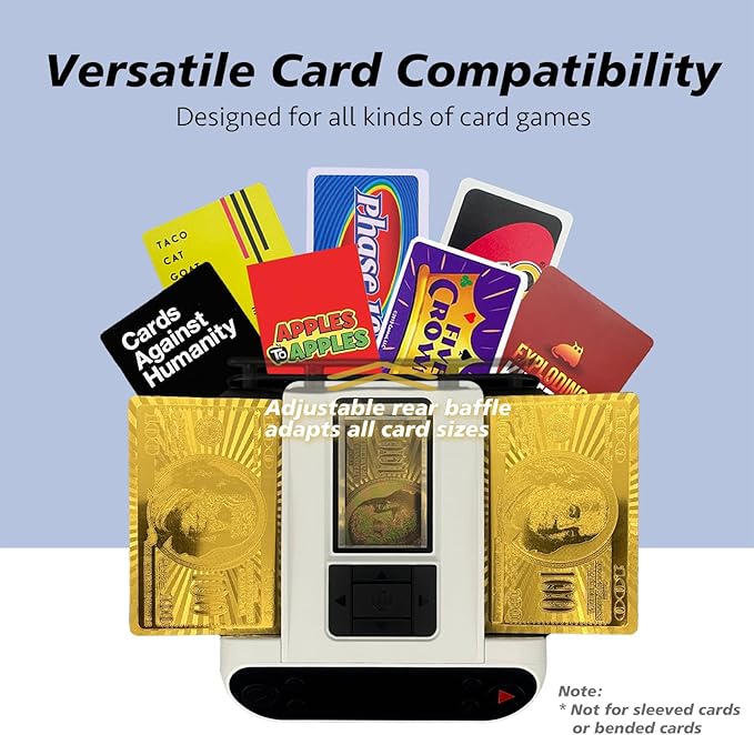 All-in-One Automatic Card Shuffler and Dealer,with 8 Remotes,Programmable Dealer,Card Shuffler 2 Deck,360° Rotation,Ultra Quiet,Rechargeable,up to 12 Players,for All Card Games (White&Black)