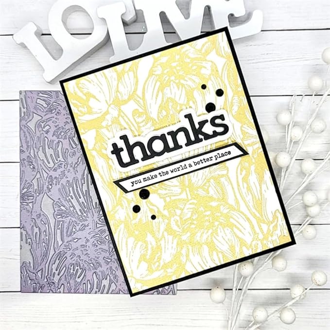 Metal Cutting Dies DIY Embossing Stencil Template Scrapbooking Card Making Mold Photo Album Arts Crafts Tools (Happy Thanks Love Enjoy- 9.6x9.3cm)