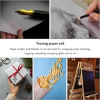 Tracing Paper Roll 24 Inches x 30 Yards, Trace Paper White ‌Translucent‌ Pattern Paper Tracing Paper for Drawing, Sewing, Sketch