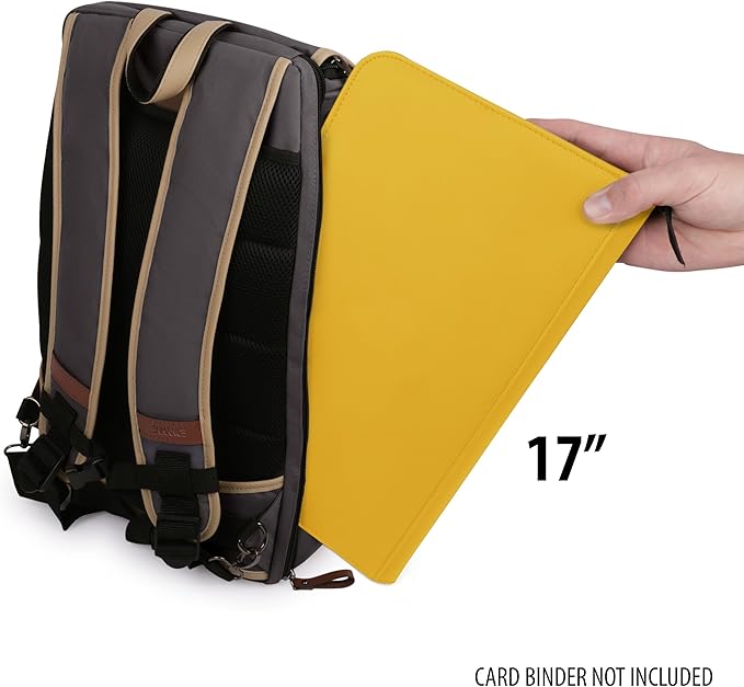ENHANCE Designer Edition TCG Backpack - MTG Deck Bag Card Binder Space, TCG Deck Box Storage, MTG Playmat Holder - Card Storage Compatible with Magic the Gathering, Pokemon, Lorcana (Canvas Grey)