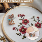 Needle Minder Magnet, Magnetic Needle Minder, Needle Minders Magnetic Cross Stitch Accessories, Magnetic Needle Holder, Life Tree, Butterfly, Cats, Owl, Heart (CAT)