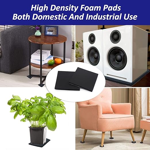 Foam Padding Sheets with Adhesive Backing - Self Stick Neoprene Insulation Foam,4PCS 3/4 Inch Thick X 4 Inch Long X 4 Inch Wide - Closed Cell Foam Sheet Square Pad
