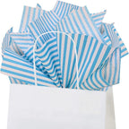 Flexicore Packaging Turquoise Blue Pin Stripe Print Gift Wrap Tissue Paper Size: 15 Inch X 20 Inch | Count: 50 Sheets | Color: Turquoise Pin Stripe