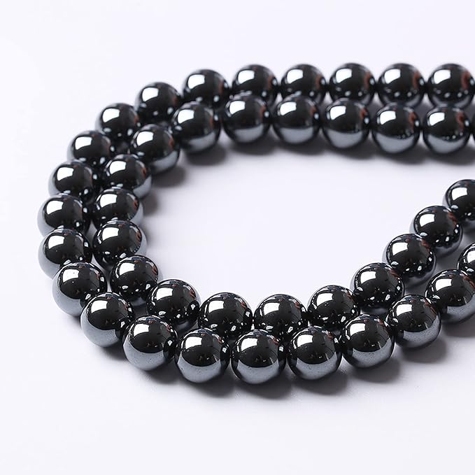 38pcs 10mm AAA Black Hematite Beads Natural Stone Gemstone Round Loose Beads for Jewelry Making DIY Bracelets Necklace Earrings
