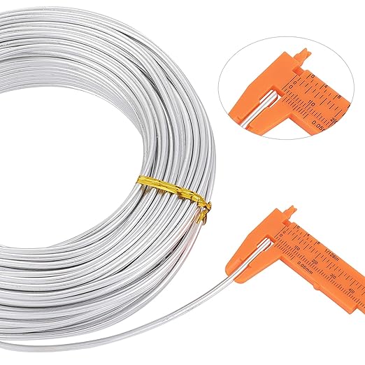 FASHEWELRY 82 ft Aluminum Craft Wire 9 Gauge Silver Metal Bendable Sculpting Floral Wire for Jewelry Craft Doll Skeleton Bonsai
