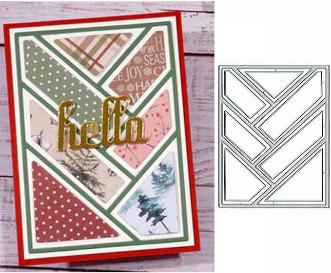Cutting Dies Metal Stencils Scrapbooking Tools Flowers Lace Frame DIY Embossing Template for Paper Card Making Album Arts Crafts Supplies (Rectangle Grid-14x10cm)