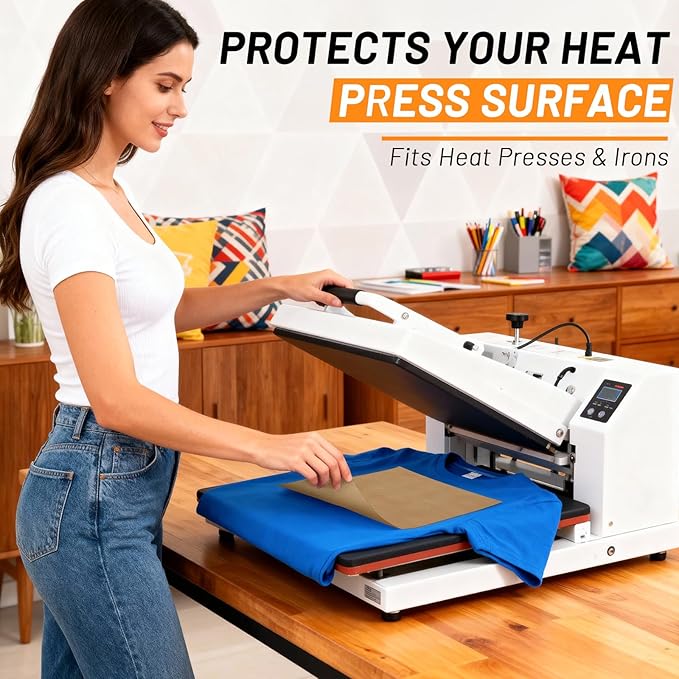 Svaldo Teflon Sheets for Heat Press, 3 Pack, 16x20 Heat Press Paper for T Shirts, Hat, Reusable Non Stick PTFE Teflon Sheet, Iron Transfer Paper for Sublimation Machine, Craft & Baking