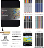 71Pack Drawing Supplies Sketching Kit,Art Supplies for Adults Artists Beginners,Drawing Kit Sketching Pencils with Sketchbook, Colored Watercolor Metallic Graphite Charcoal Pencils