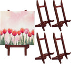 9 Inch Tabletop Easel Stand | Small Canvas Painting Display Easel Stand - Walnut | Canvas Paintings, Arts & Crafts, Frames, Wedding | Kids, Artists, Adults (4-Pack)