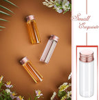 100 Pcs Small Clear Vials Spice Mini Jars with Lids Mini Glass Bottles with Screw Aluminum Metal Caps Tiny Jars Sample Containers for Powder Cream Cosmetic Jewelry Wedding (15 ml,Rose Gold)
