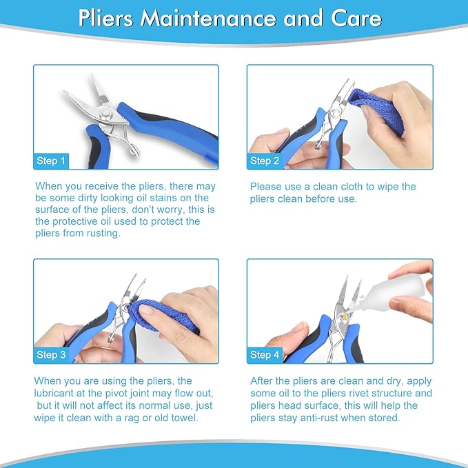 Toolour Jewelry Pliers Set Jeweler Making Tools Kit,Mini Craft Pliers Tool for Adults Beginner,Jewelry Making Supplies DIY Beading Hobby Crafting Wrapping Crimping Cutting Repair