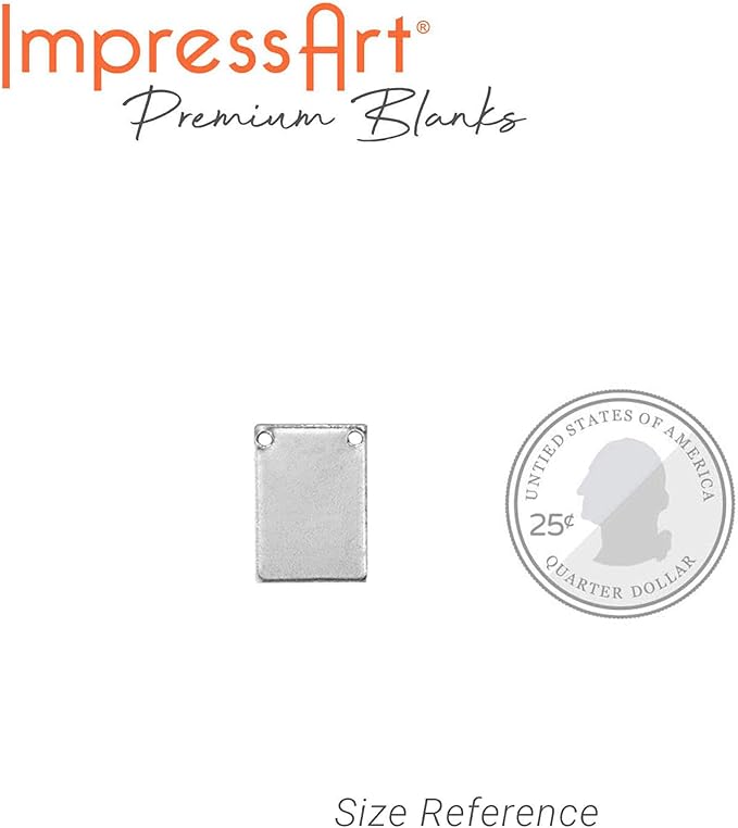 ImpressArt - Premium Metal Stamping Rectangle Blanks for Metal Stamping and Jewelry Making (24 Pack) (7/16" x 3/4" Rectangle w/ 2 Holes, Aluminum)