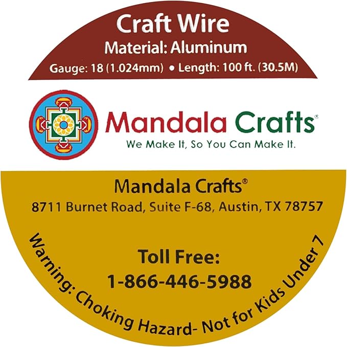 Mandala Crafts 18 Gauge Anodized Aluminum Craft Wire for Jewelry Making - 100 FT Colored Flexible Bondi Blue Wire - Bendable for Bonsai Armature Crafting Sculpting