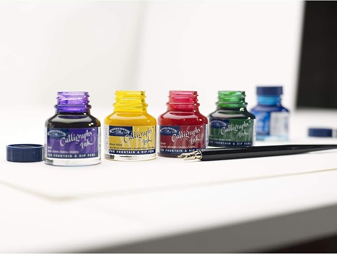 Winsor & Newton Calligraphy Ink, 30ml (1-oz) Bottle, Dark Blue