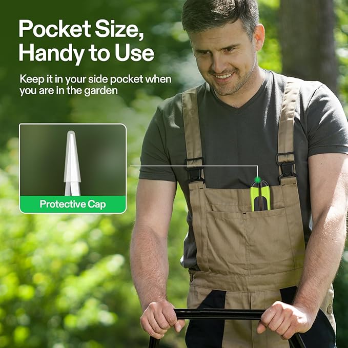 VIVOSUN 2-Pack Gardening Scissors 6.5 Inch Hand Pruner Pruning Shear with Straight Stailess Steel Blades, Black and Green