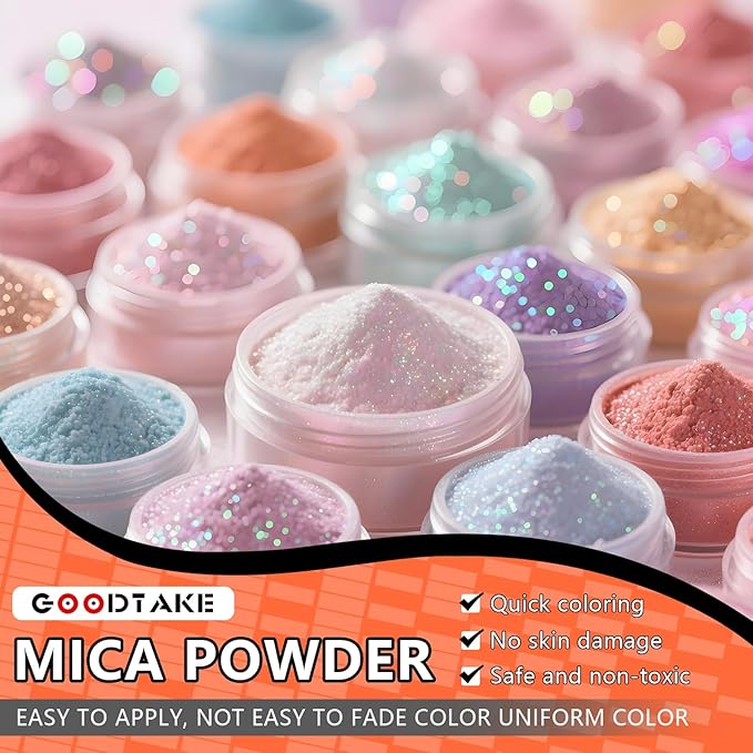GOODTAKE Pearl White Mica Powder, Mica Pigment Powder for Soap Making, Candle Making, Epoxy Resin, Slime, Nail Polish, Eye Shadow - Natural Mica Powder for Resin (Pearl White, 2 oz)