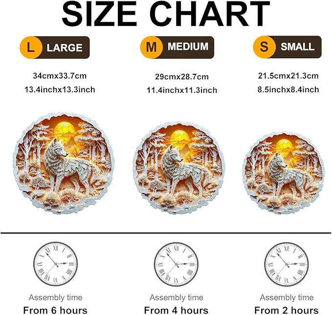 Wooden Puzzles for Adults, 3D Wolf Wooden Puzzles 290 Pieces, Unique Animal Shaped Wood Challenging Jigsaw Puzzles Gifts for Adults, 13.4x13.4in