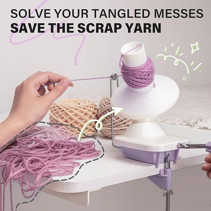 INMAKER Yarn Winder, Ball Winder for Crocheting & Knitting, Quick Install Portable Yarn Spinner, Essential Tool for Crafting Enthusiasts