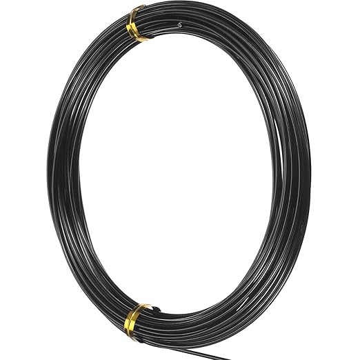 TecUnite Aluminum Craft Wire for Sculpting Armature Bendable Craft Wire for DIY Jewelry Making(Black, 10 M X 1.5 mm, 1 Roll)
