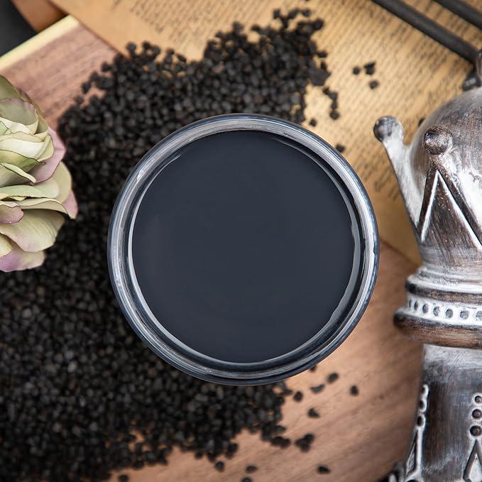 Dixie Belle Paint Company Chalk Finish Furniture Paint - Midnight Sky (4oz) - Matte Blue Black Chic Chalk Mineral DIY Furniture Paint
