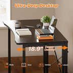Huuger Folding Desk for Small Spaces, 39.3 Inch Foldable Computer Table, for Home Office, Study, Bedroom, Dorm, Space Saving, Small Writing Work Office Computer Desk, Easy to Fold, Black