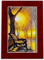 8x10 Mat Bevel Cut for 5.5x8.5 Photos - Acid Free Bright Red Suede Precut Matboard - For Pictures, Photos, Framing - 4-ply Thickness