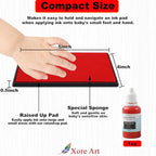 5"x4'' Large Ink Pad Washable Stamp Ink Pad for Baby Footprint Handprint with 30ml Premium Refill Ink (Red)