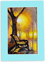 11x14 Mat for 8.5x11 Photo - Precut Aquamarine Blue Picture Matboard for Frames 11 x 14 Inches - Bevel Cut Matte to Display Art 8.5 x 11 Inches - Acid Free ONE MAT with Backing Board & Clear Bag