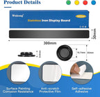 Wukong 4 Pack | 30x3cm(11.81 x 1.18) Magnetic Stainless Black Boards Strips, Adhesive Backing Bulletin Bar Board, Memo Board with 16Pcs Colorful Magnets for Office, Home, Photo Wall, Documents