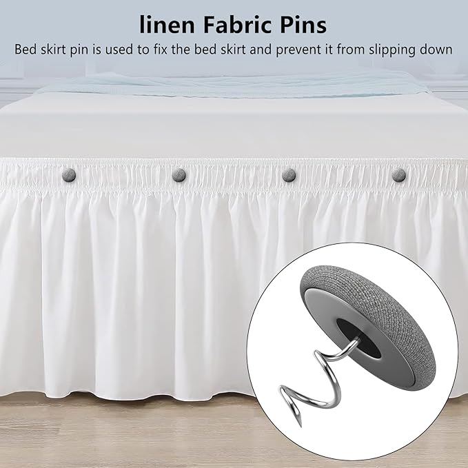 12 Colors Fabric Covered Button Twist Pins Dust Ruffle Pins- for Sofa，Upholstery，Armchair Caddies, Armrest Covers,Bed Skirts, Slipcovers, Headliners (Medium Gray, 12)