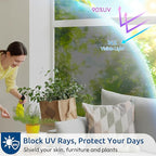 rabbitgoo Window Privacy Film One Way Window Tint for Home, Removable Reflective Heat Sun Blocking Anti UV Glass Door Covering, Mirror Tinting Film House Office, 23.6 in X 13.1 Feet, Black Silver