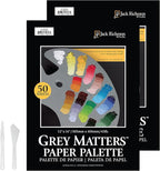 Jack Richeson Grey Matters Disposable Paper Palette 12” x 16”, 2 Pack, Includes 2 Palette Knives