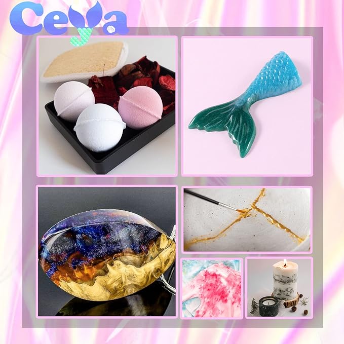 Ceya Mica Powder, 5.3oz/ 150g Charcoal Grey Pearlescent Effect Colorant Pigment Powder for Epoxy Resin,Tumblers, Slime Bath Bomb, Soap Dye, Slime, Candle, Resin Crafting, Paint, Jewelry, Nail Polish