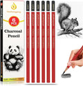 Heshengping Professional Charcoal Pencils Drawing Set Sketching Kit -6 Pieces Soft, Medium Hard Charcoal Pencils for Drawing Sketching Shading Artist Pencils for Beginners Artists