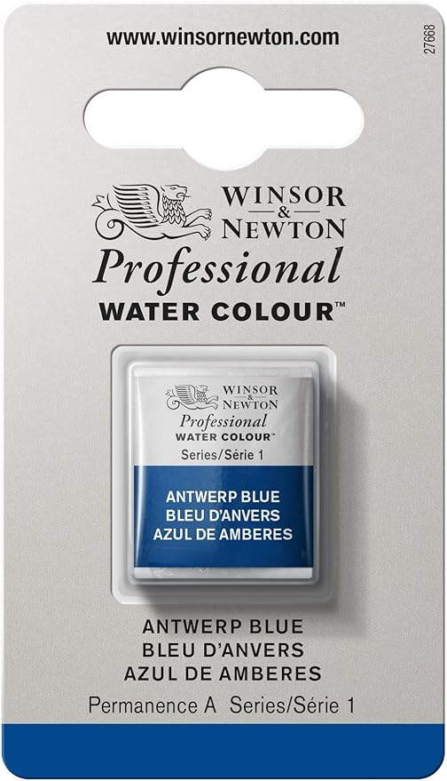 Winsor & Newton Professional Water Colour Paint, Half Pan, Antwerp Blue