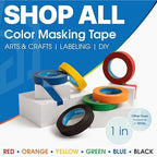 Spartan Industrial - 1" X 60 yd Green Masking Tape - 12 Colored Tape Rolls for Bundling, Labeling, and More - No Residue, 5.5 Mil