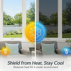 DOWELL One Way Window Privacy Film with 3 Tools Window Tint for Home Sun Blocking Heat Control Anti UV Reflective Mirror Covering See Out Not in for House and Office Black Silver 35.4" X 78.7"