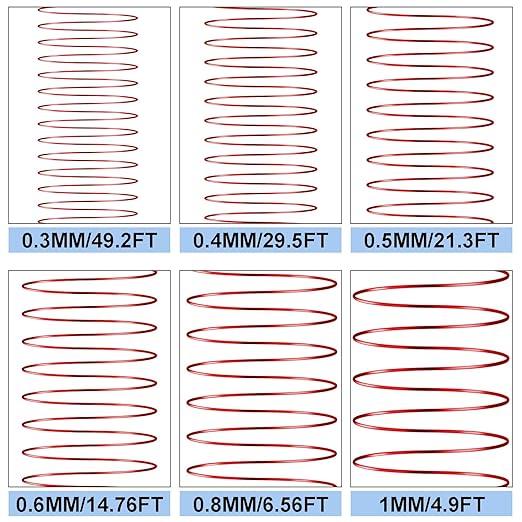 6 Rolls Copper Jewelry Wire, 5 Assorted Colors 0.4 mm Dia. Beading Wire for Jewelry Making Bracelet Earrings Rings Necklaces Flower Craft Projects